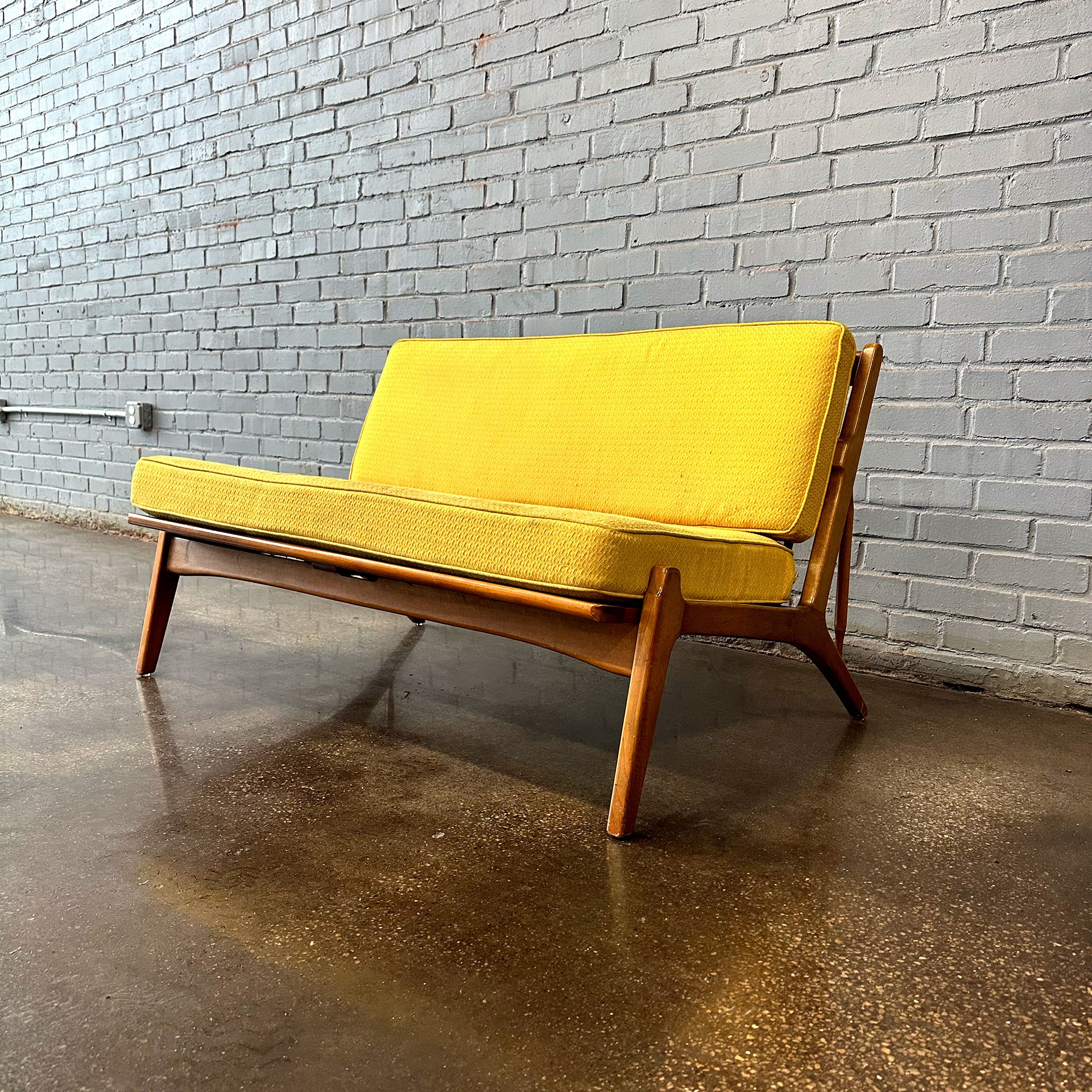 Vintage mid century modern loveseat discount
