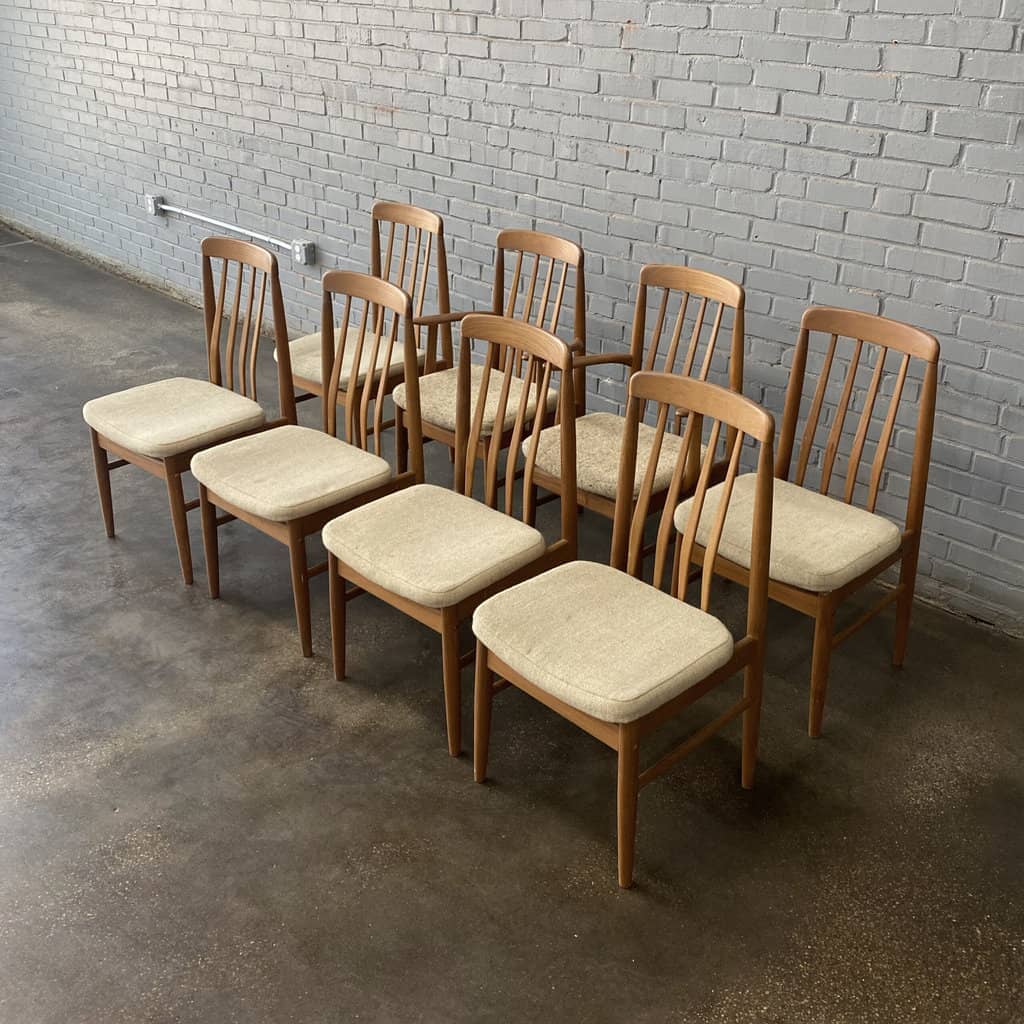 8 Teak Dining Chairs by Benny Linden