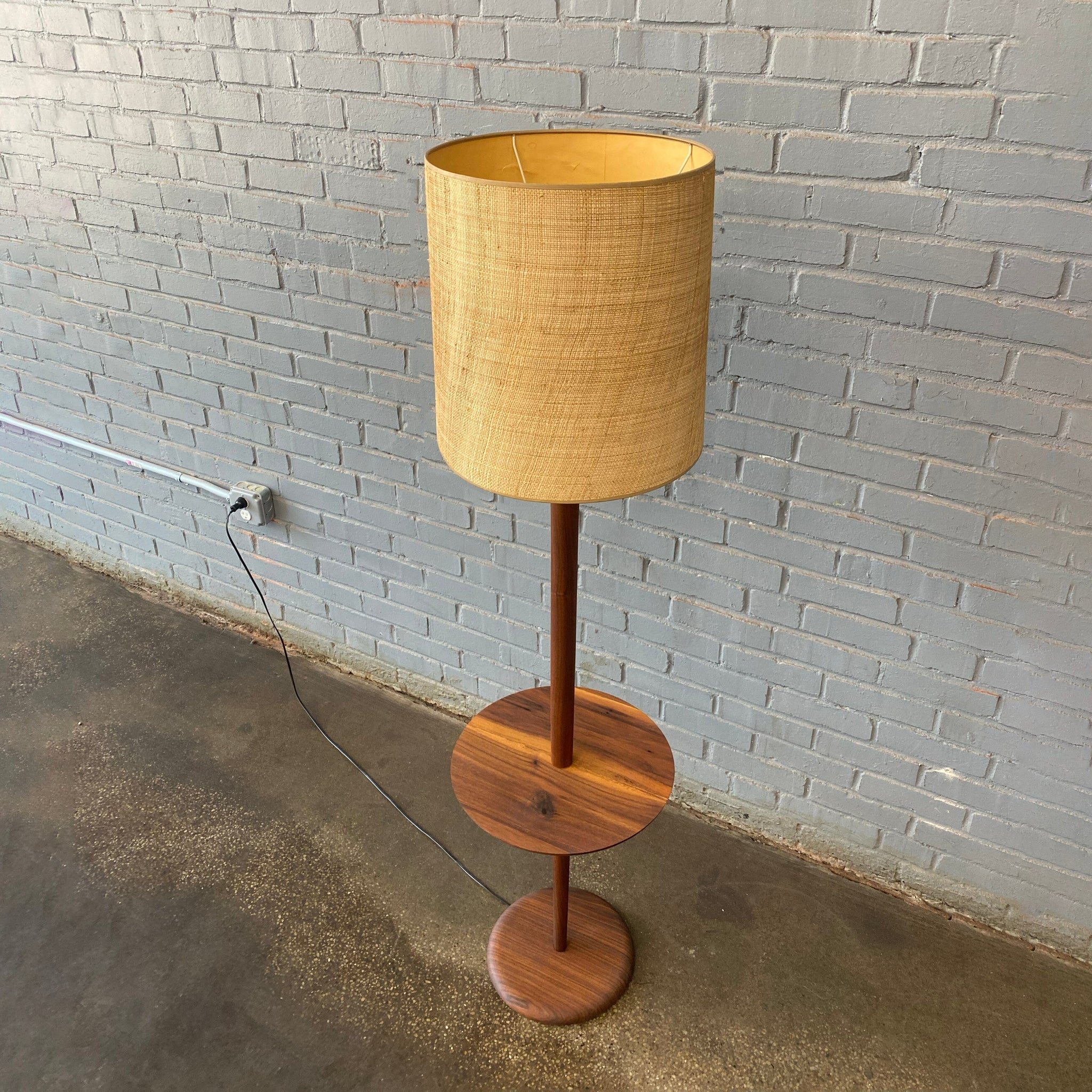 Solid Walnut Mid-Century Modern Floor Lamp Floor Lamp Unknown 
