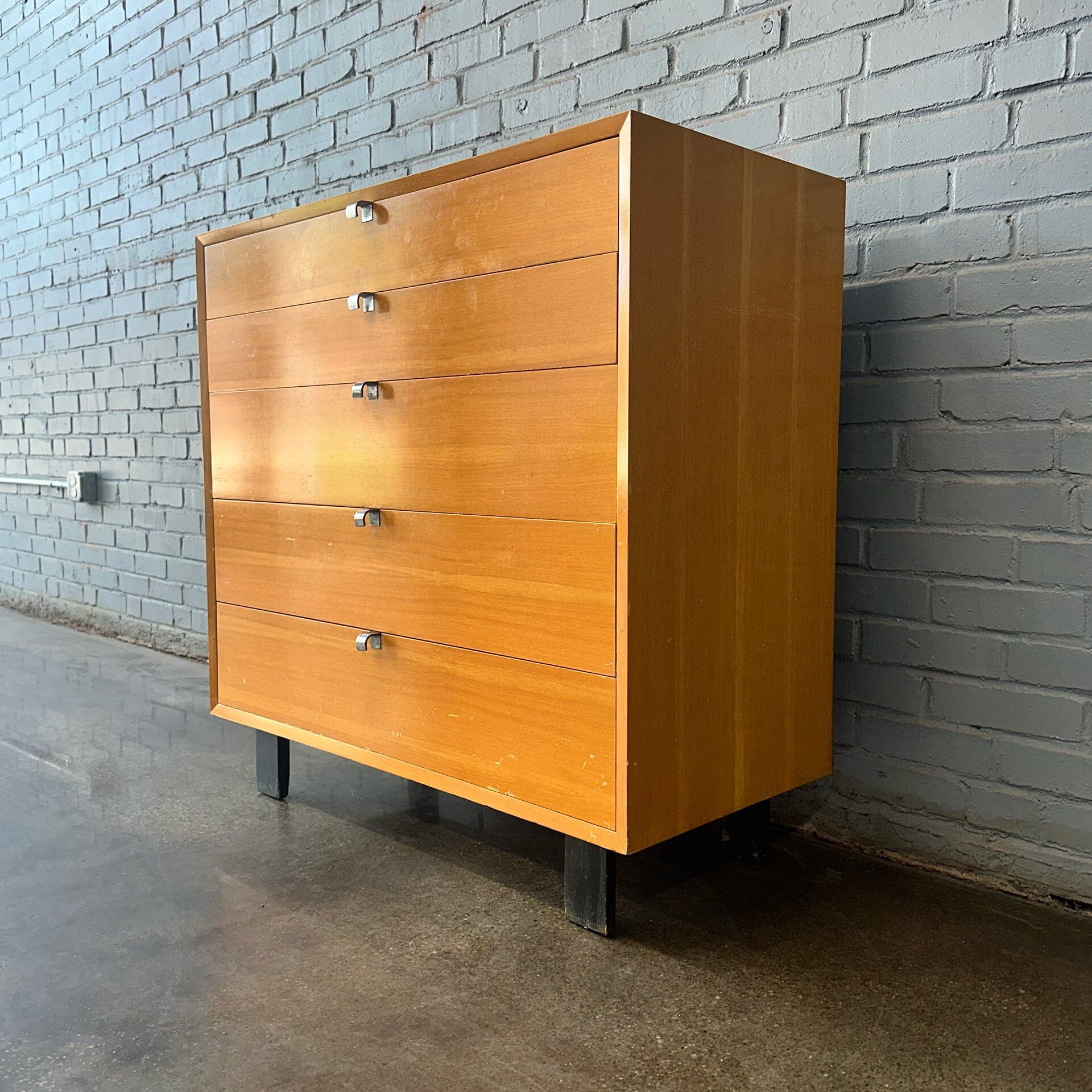 1950's Birch Tall Boy Dresser by Nelson for Herman Miller