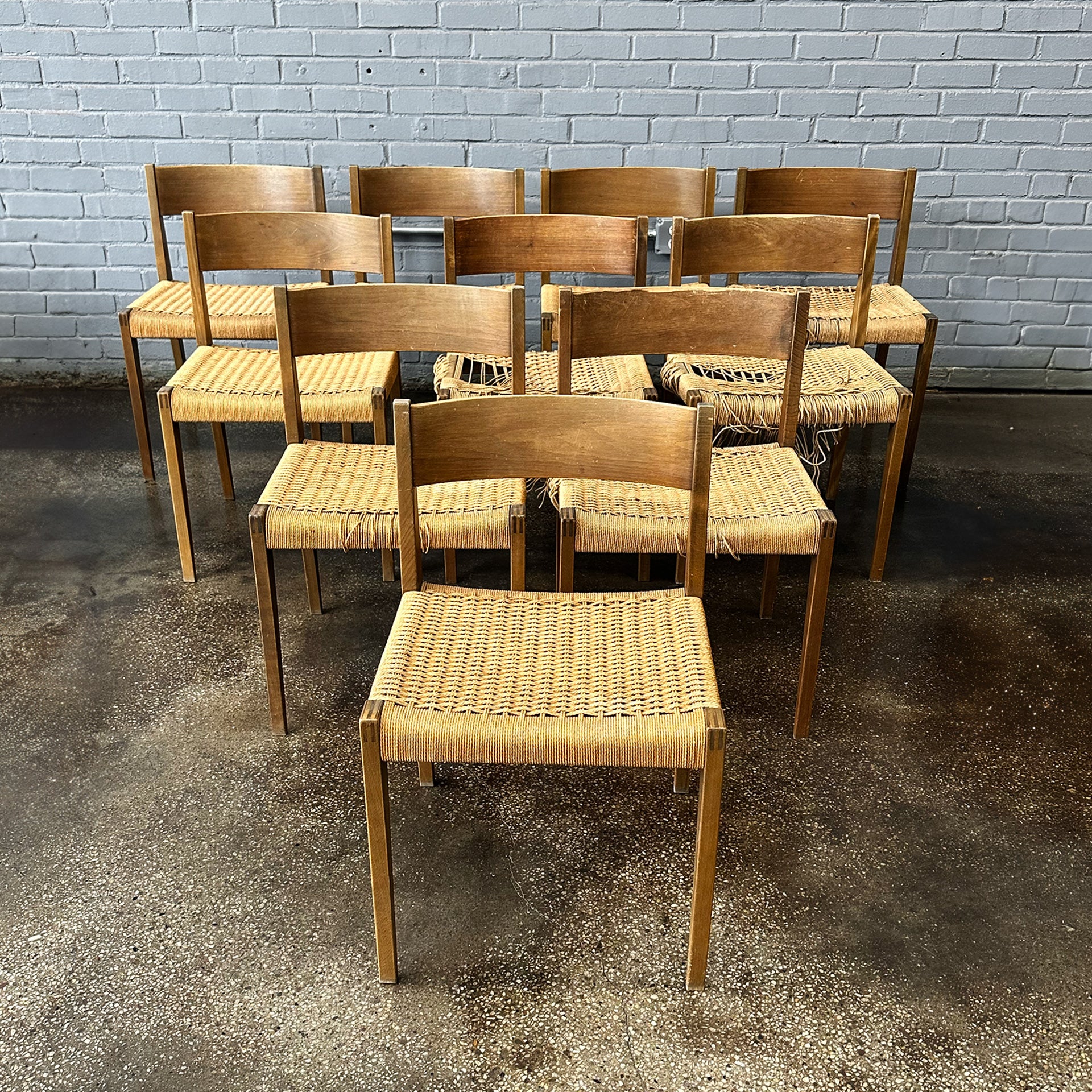 Set of 10 Danish Cord Dining Chairs - PIA by Cado