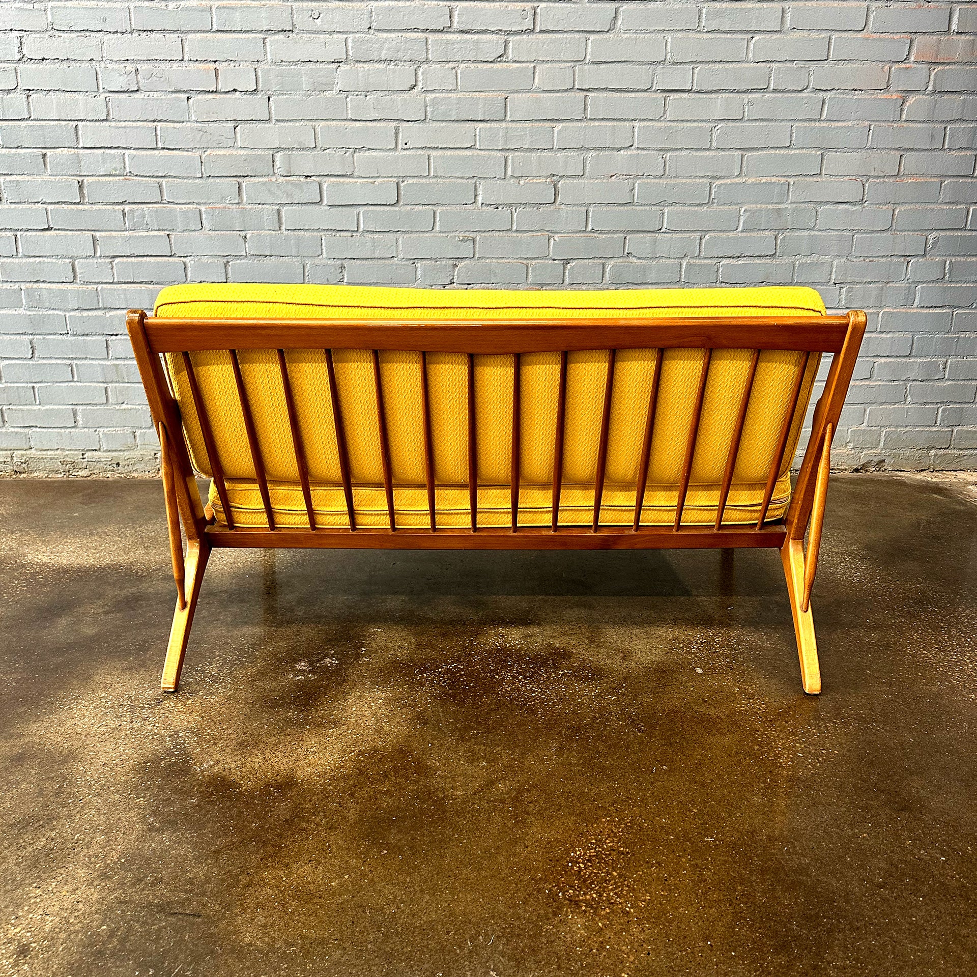 Armless Danish Modern Walnut Loveseat