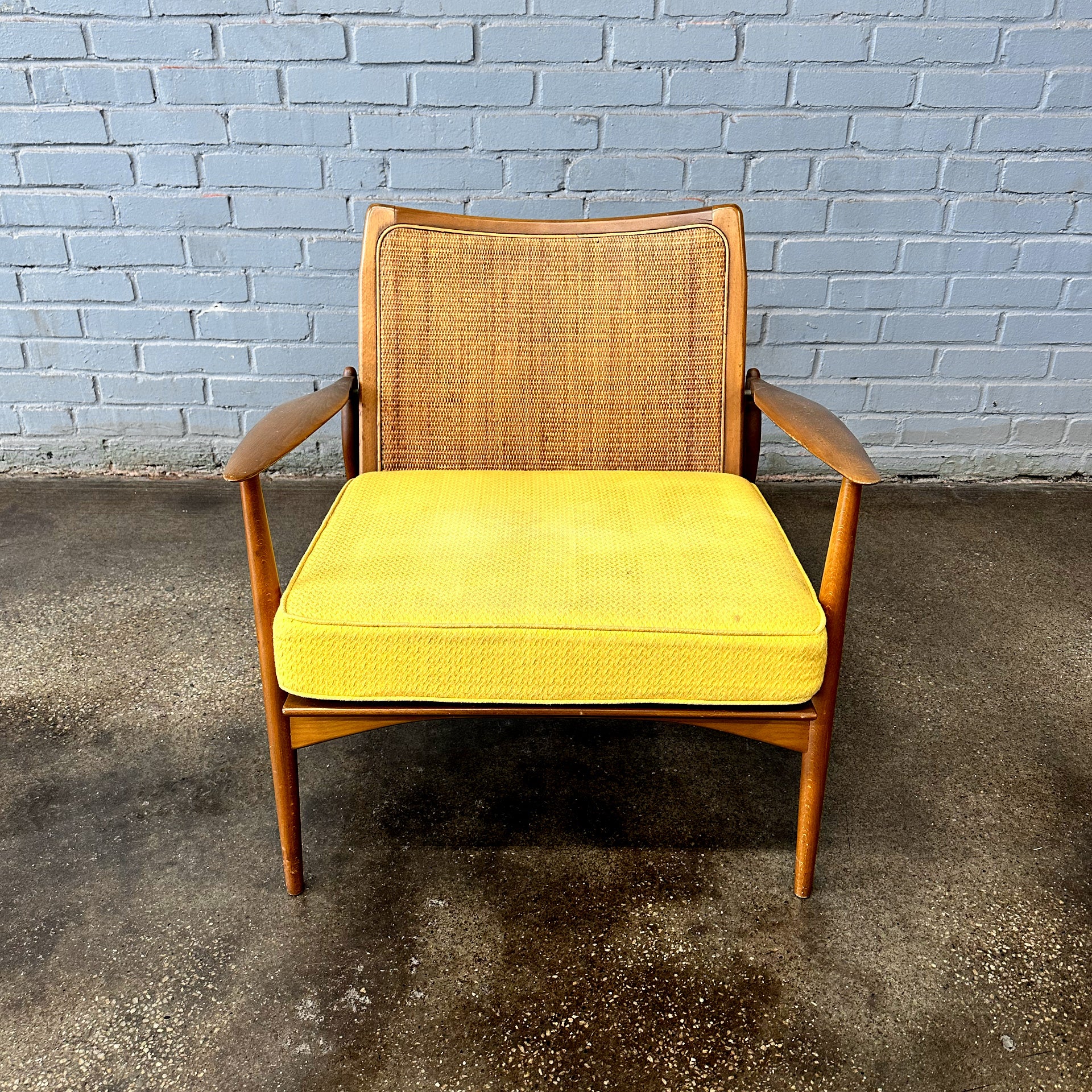 Ib Kofod Larsen Cane-Backed Lounge Chair