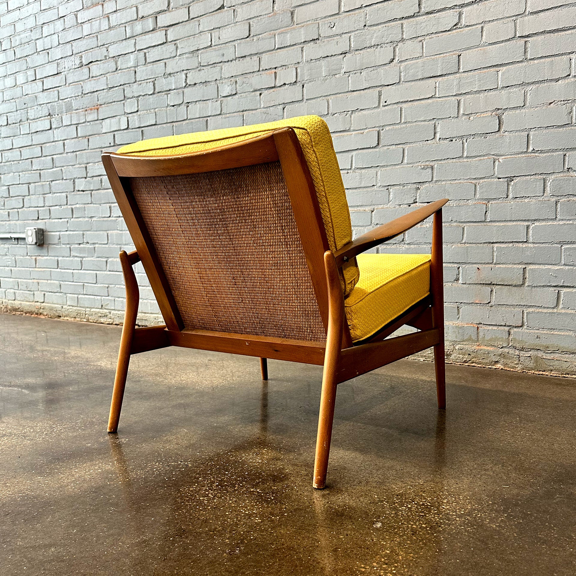 Ib Kofod Larsen Cane-Backed Lounge Chair