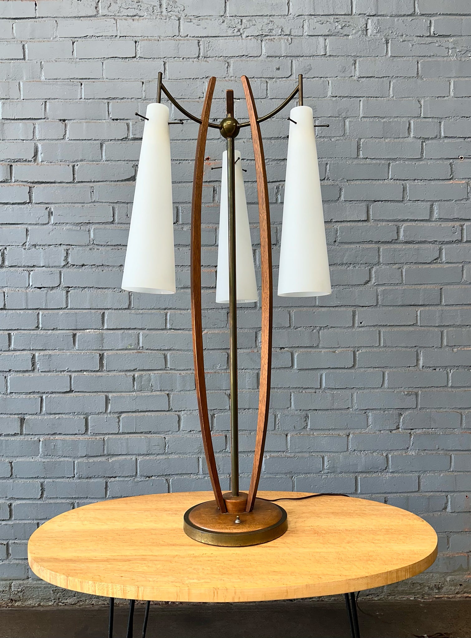 Walnut Tri-Shade MCM Table Lamp – MidMod Decor