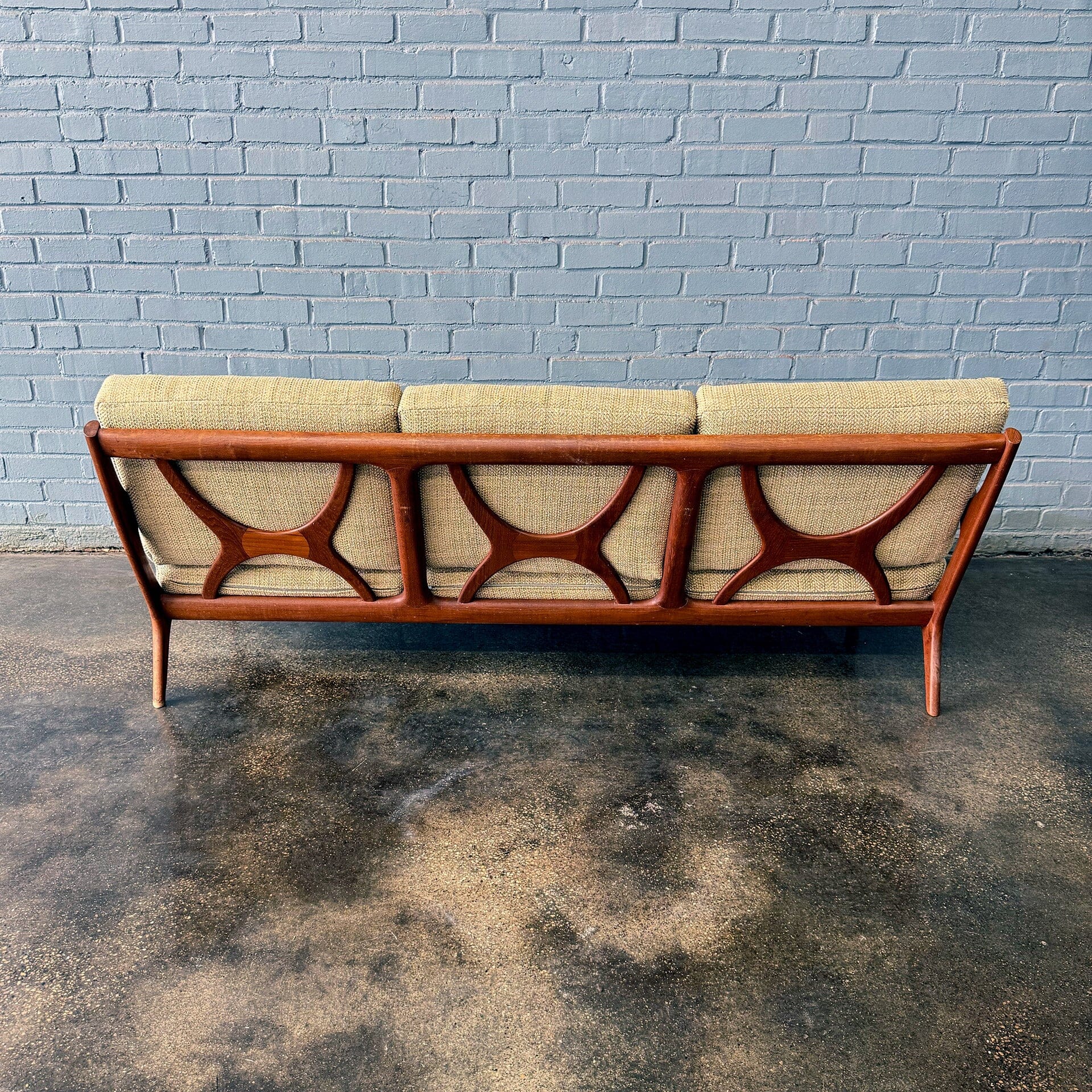 Danish Modern Sofa with X Motif In Solid Teak – MidMod Decor