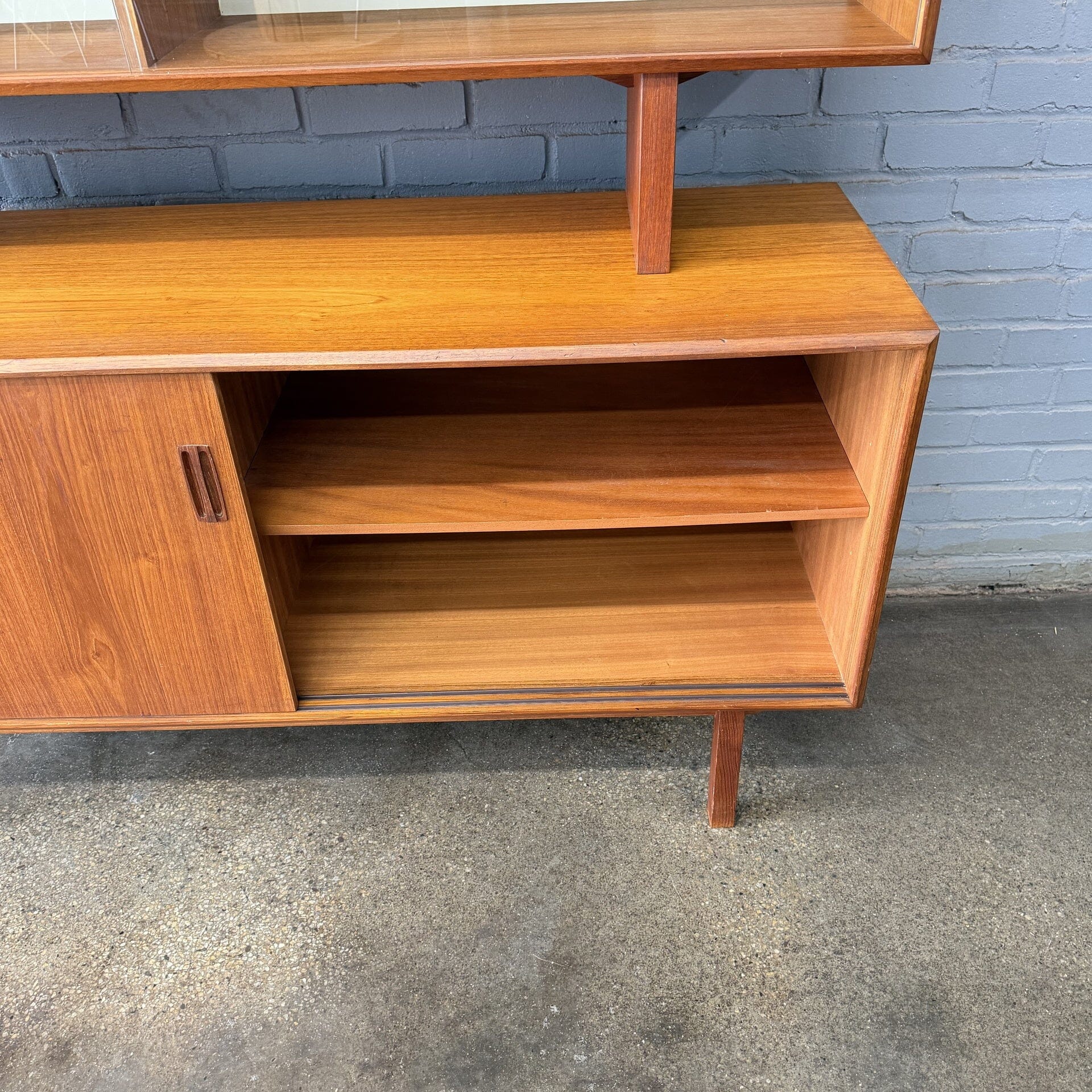 Danish Modern Two-Tier Teak Hutch Sideboard, Made in Canada, 1970s