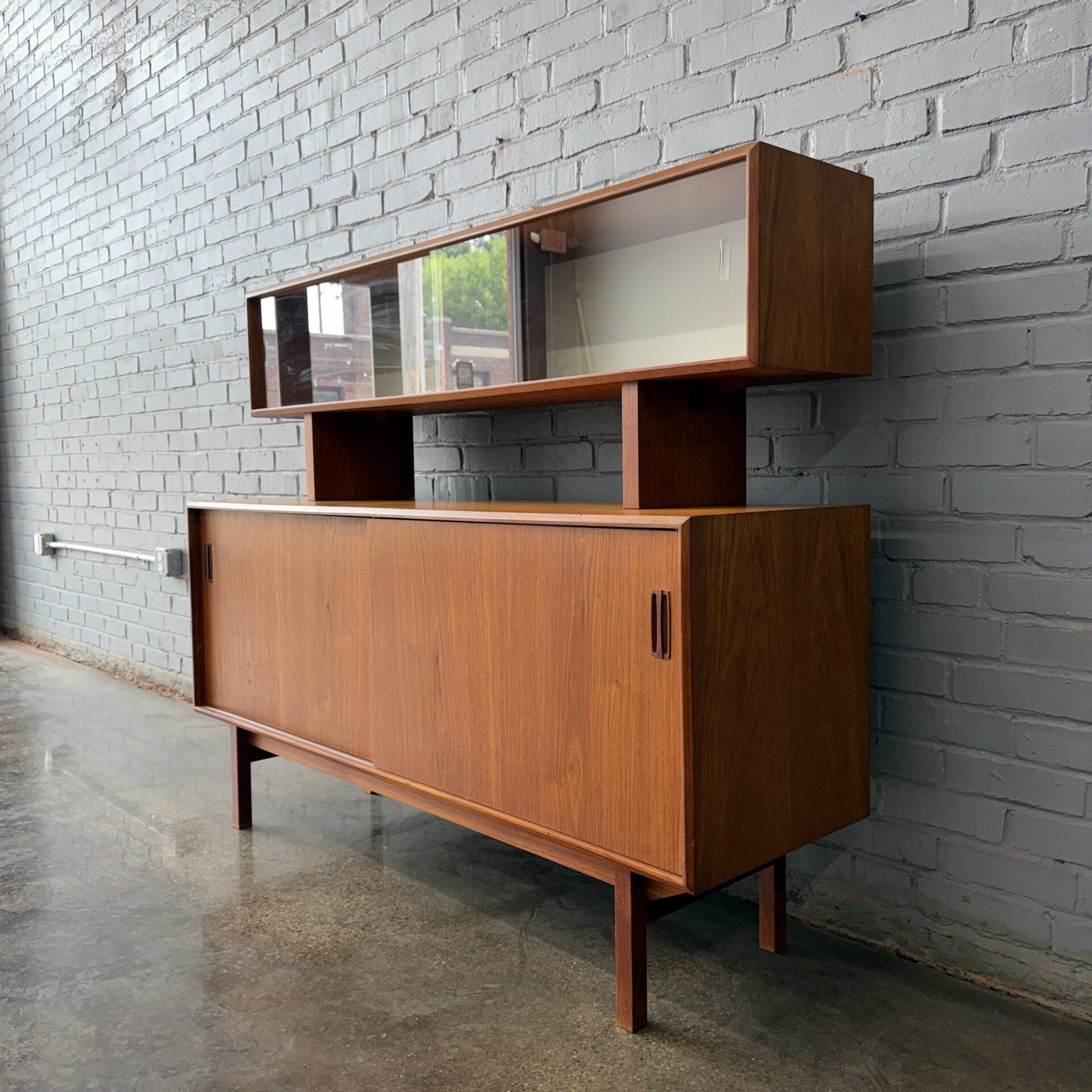 Danish Modern Two-Tier Teak Hutch Sideboard, Made in Canada, 1970s