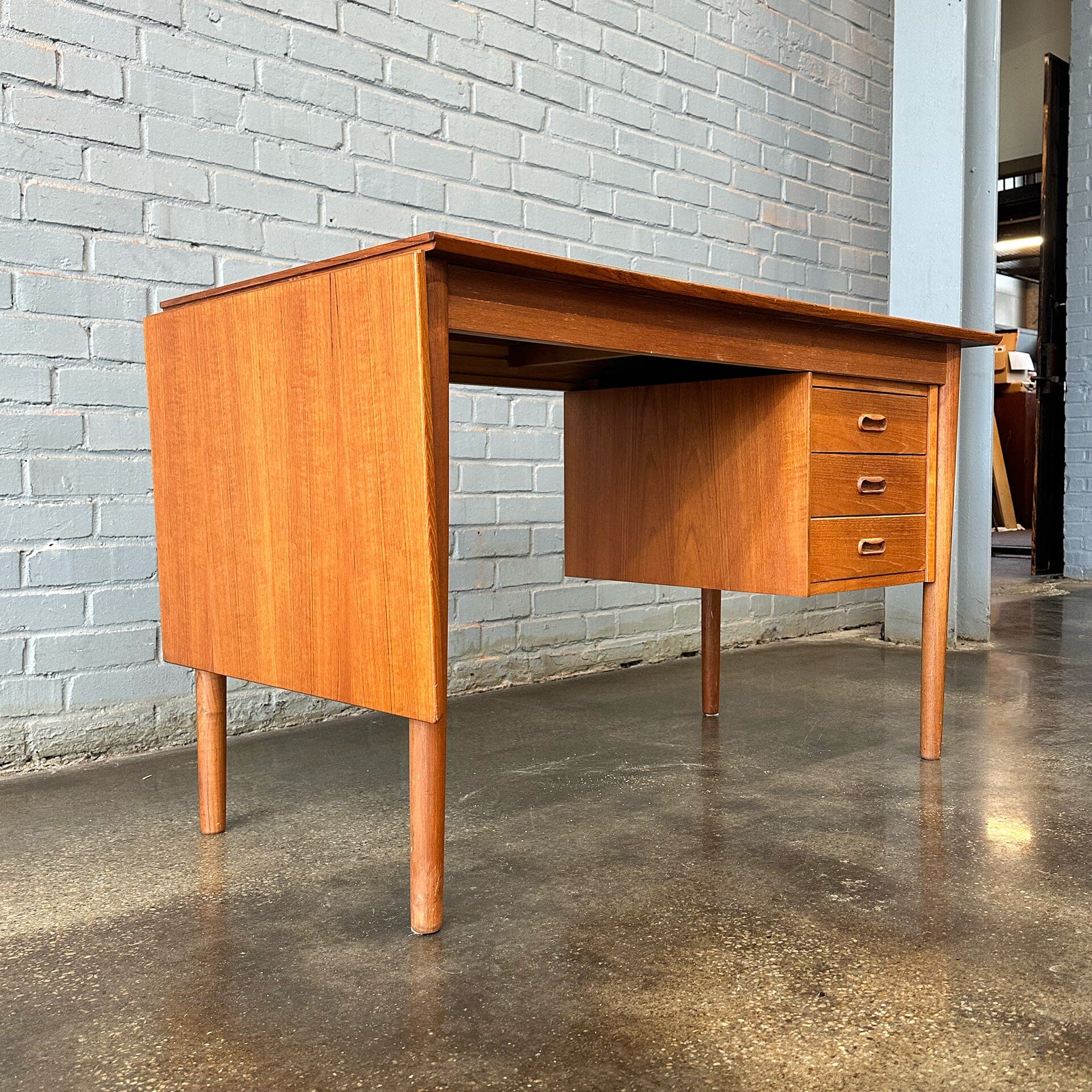 Danish sliding desk in teak Desks MidMod Decor 