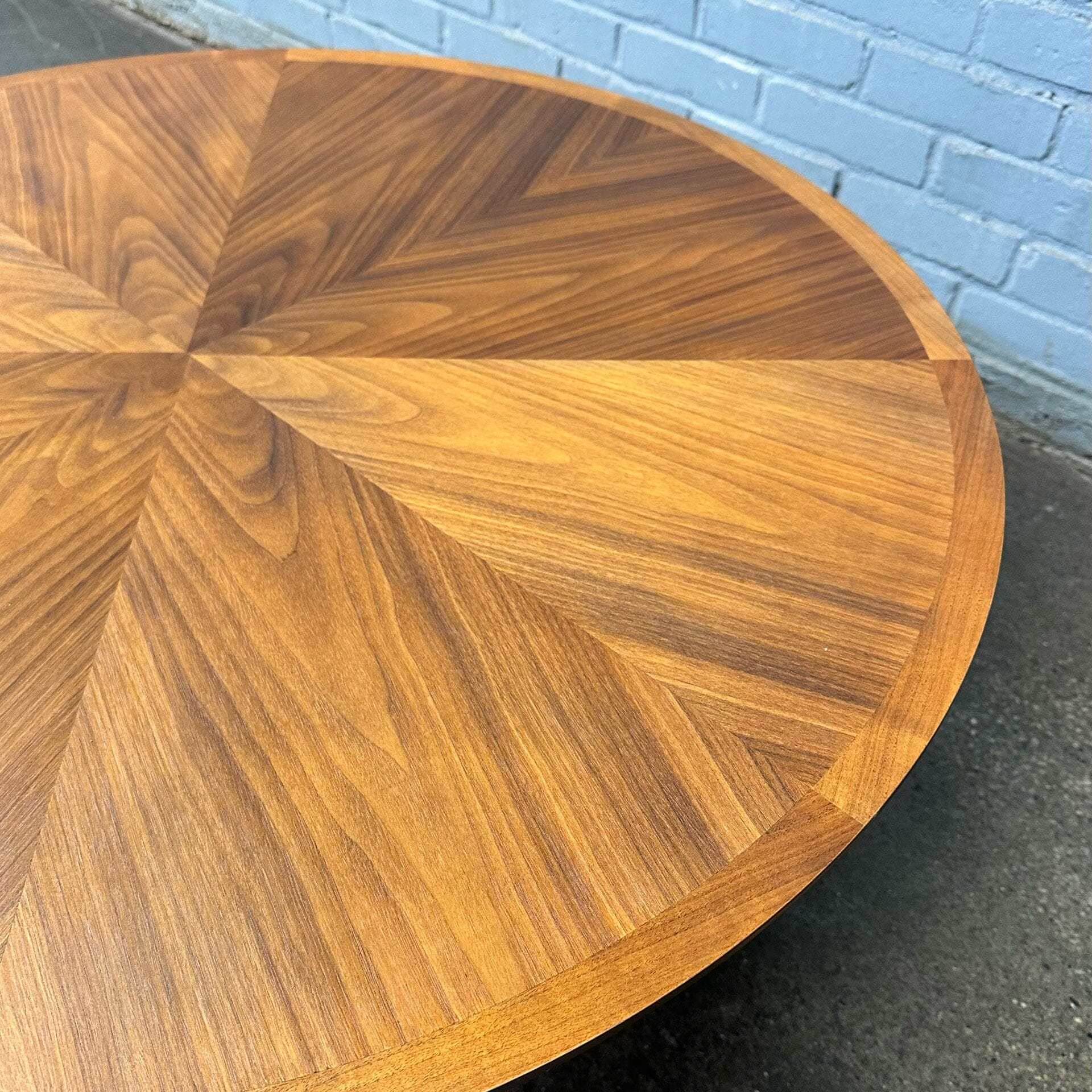 Drexel Heritage Round Walnut Coffee Table – MidMod Decor