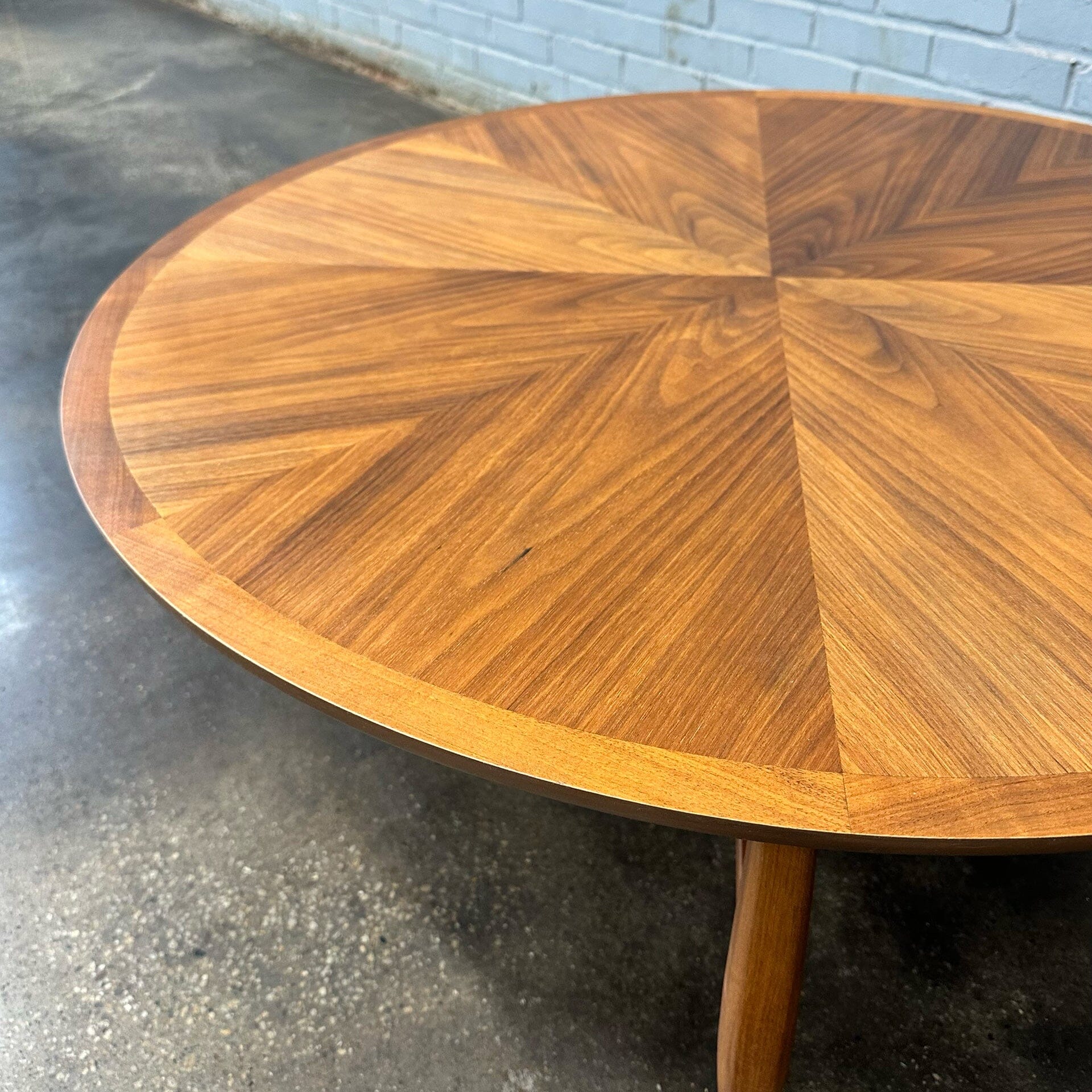 Drexel Heritage Round Walnut Coffee Table – MidMod Decor