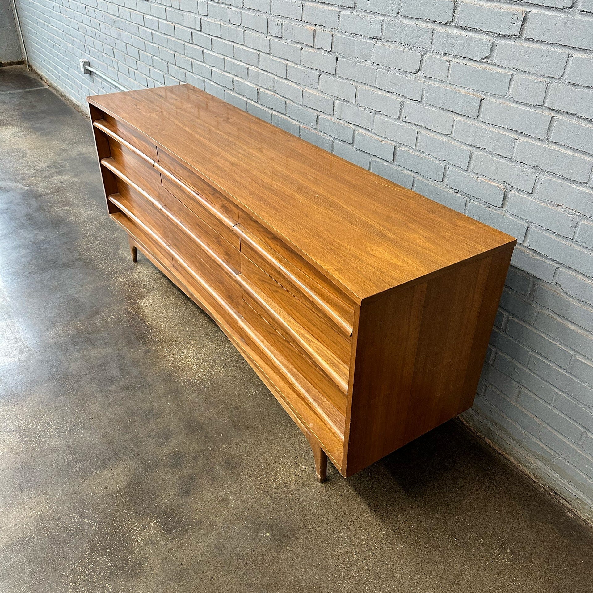 Large 9 Drawer Walnut MCM Dresser by Young Manufacturing Co – MidMod Decor