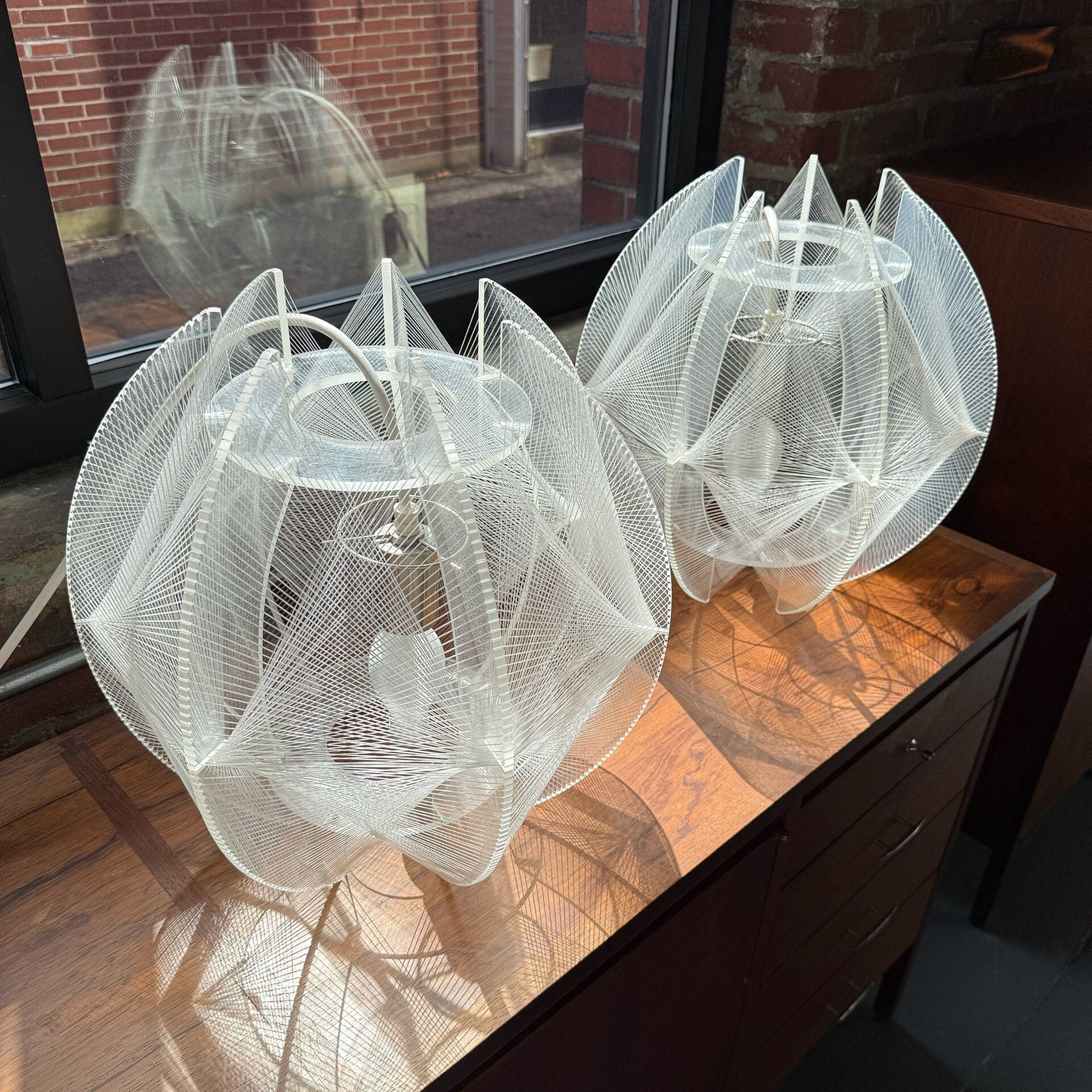 Nylon & Plexi Pendant Lights by Paul Secon for Sompex – MidMod Decor