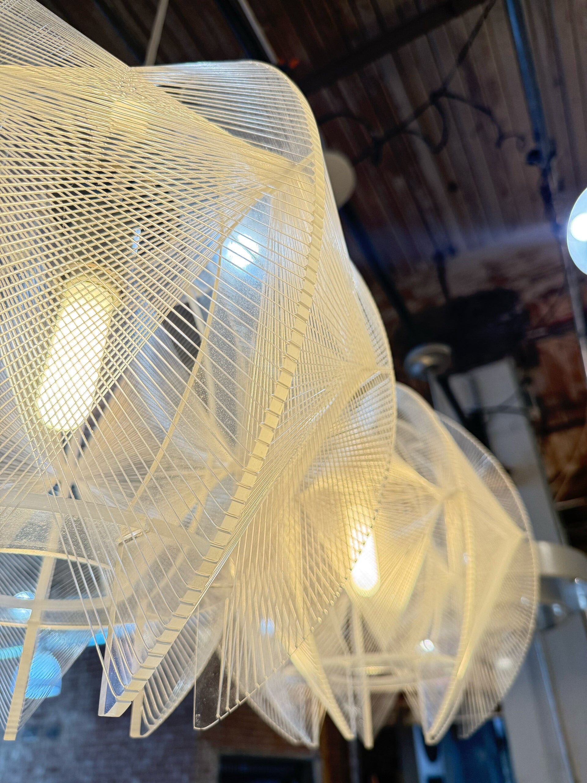 Nylon & Plexi Pendant Lights by Paul Secon for Sompex – MidMod Decor