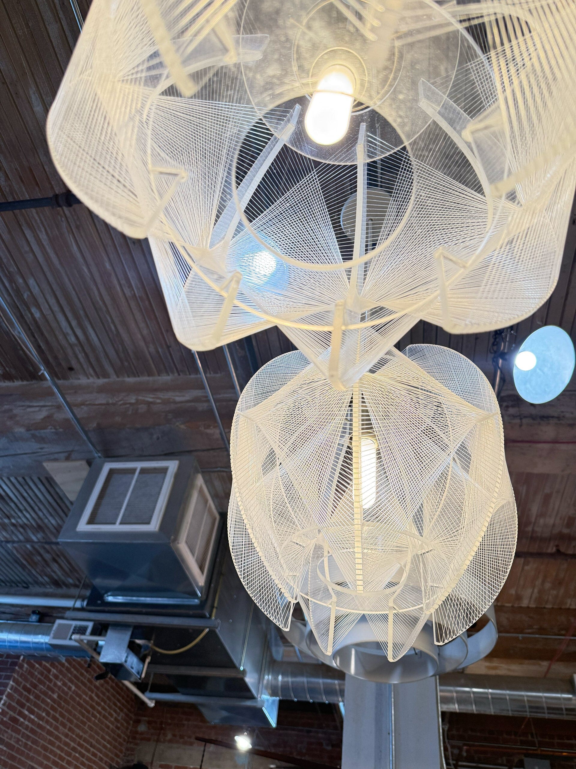 Nylon & Plexi Pendant Lights by Paul Secon for Sompex – MidMod Decor
