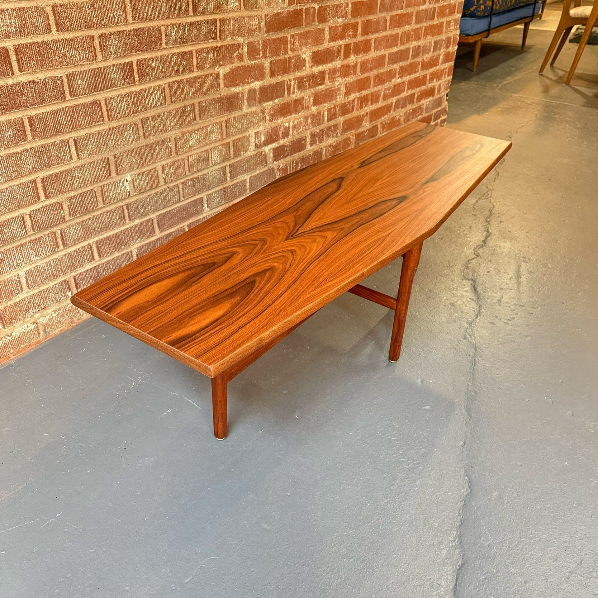 Rosewood Coffee Table with Elongated Hexagonal Top – MidMod Decor