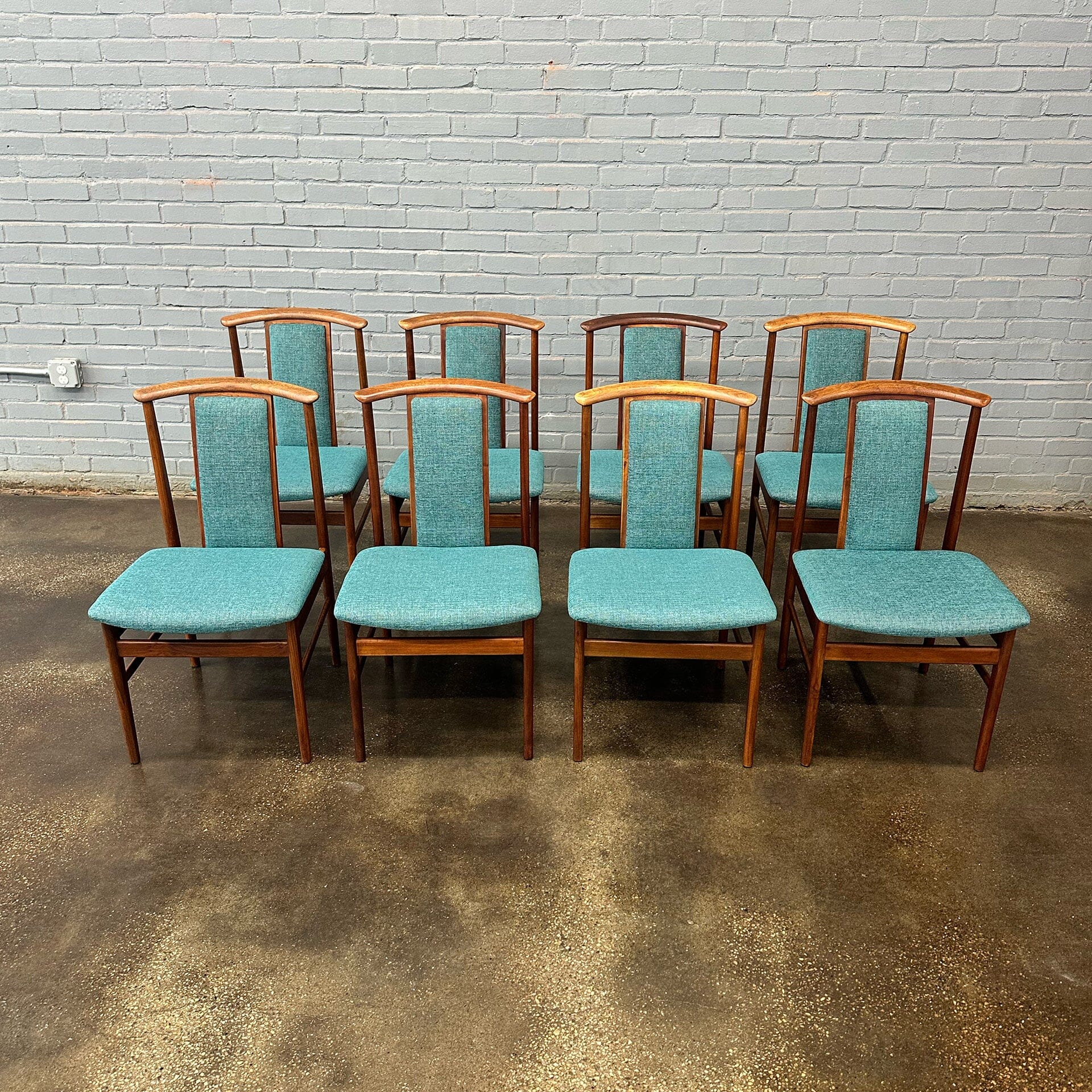 Set of 8 Danish Modern Walnut Dining Chairs by Dux Dining Chairs Dux 