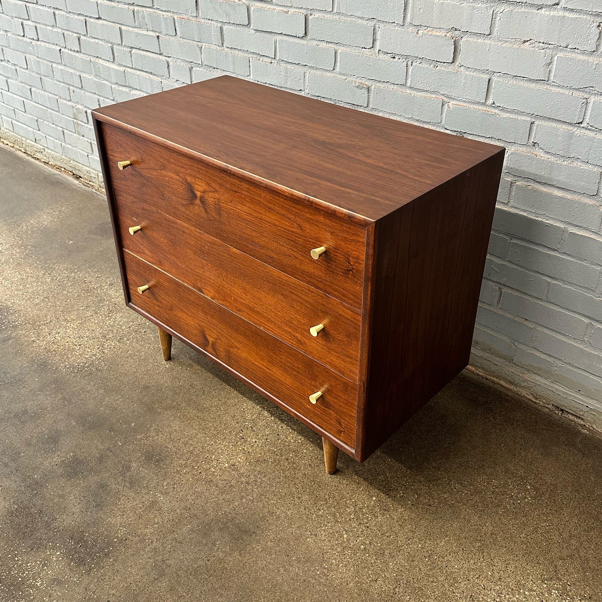 Small MCM Walnut 3 Drawer Dresser – MidMod Decor