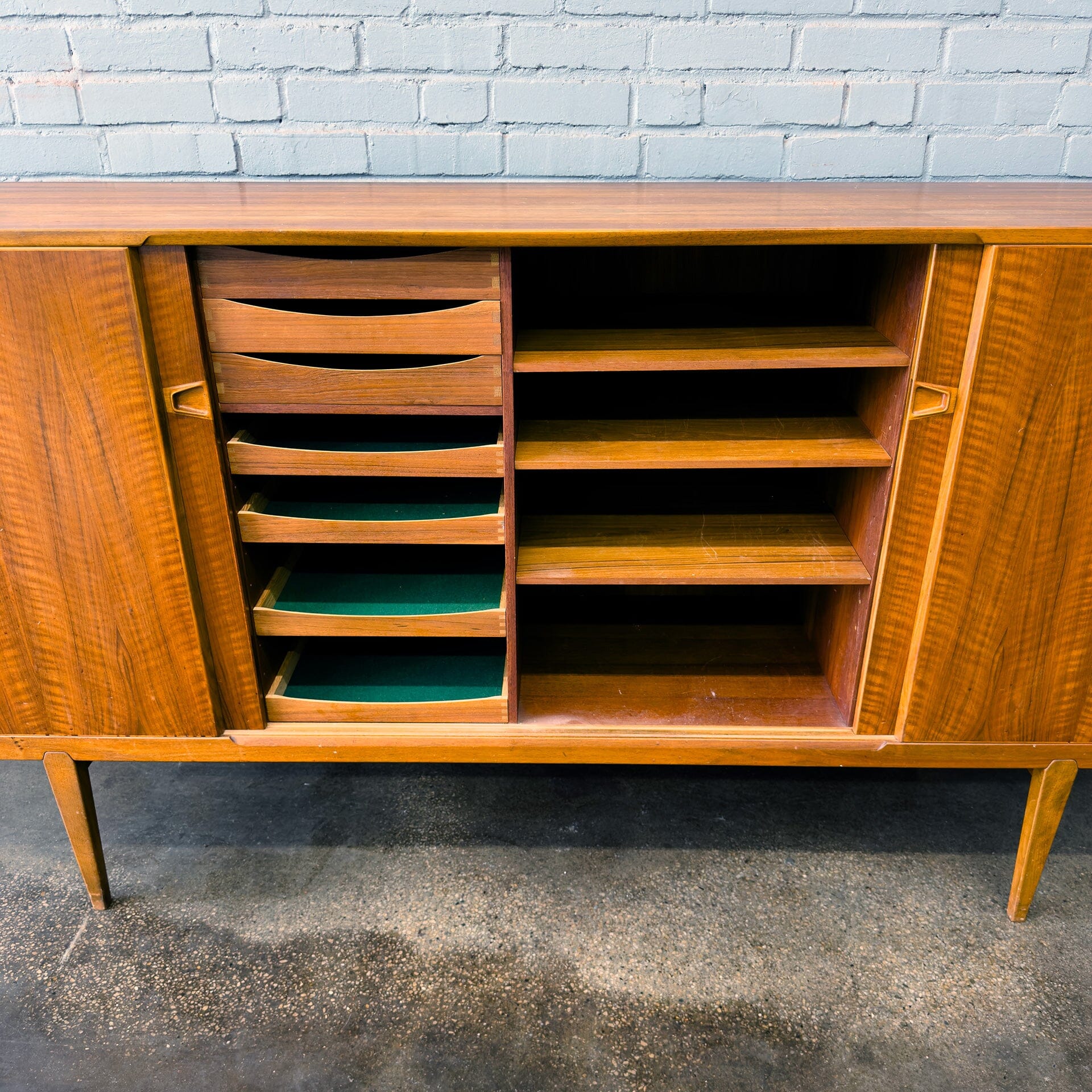 Tall Teak Credenza or Sideboard by Brande Møbelindustri Sideboards Brande Møbelindustri 