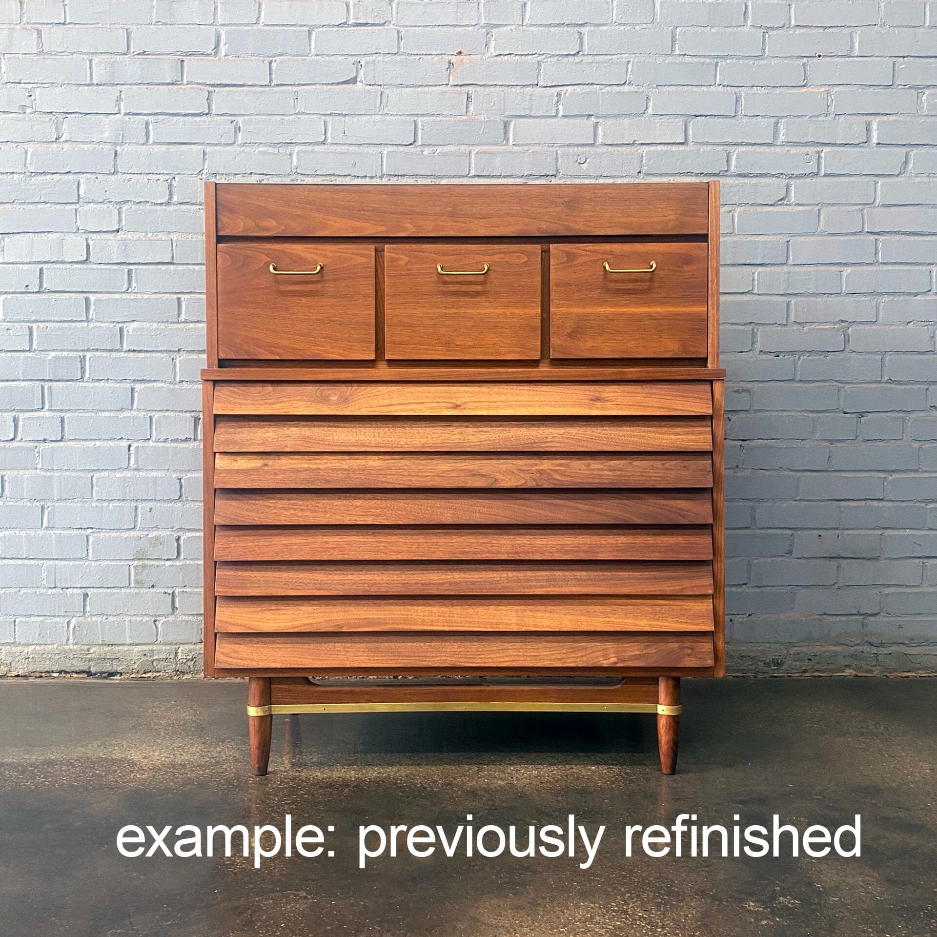 Tall walnut dresser American of Martinsville Tall walnut dresser American of Martinsville
