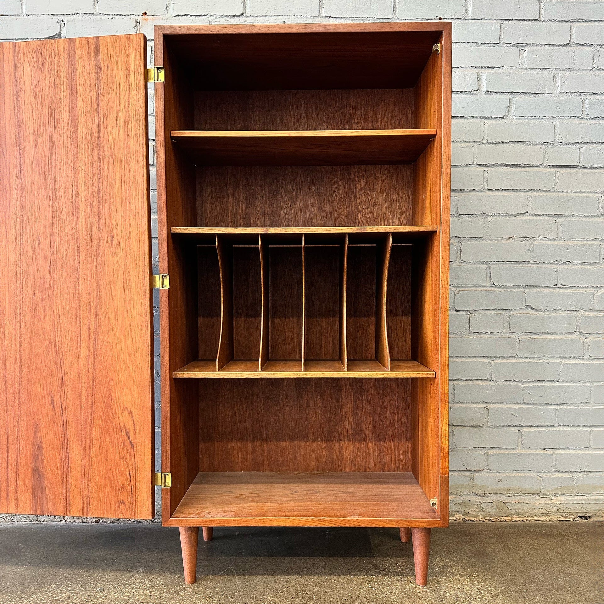 Vertical Teak Record Cabinet by Borge Mogensen Record Storage P. Lauritsen and Son 