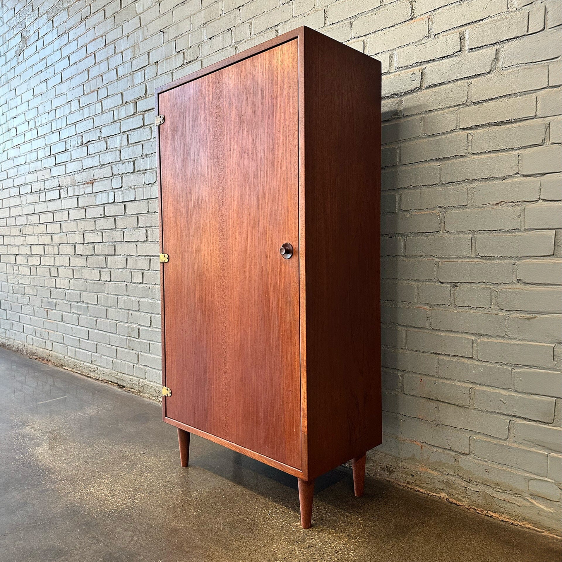 Vertical Teak Record Cabinet by Borge Mogensen Record Storage P. Lauritsen and Son 