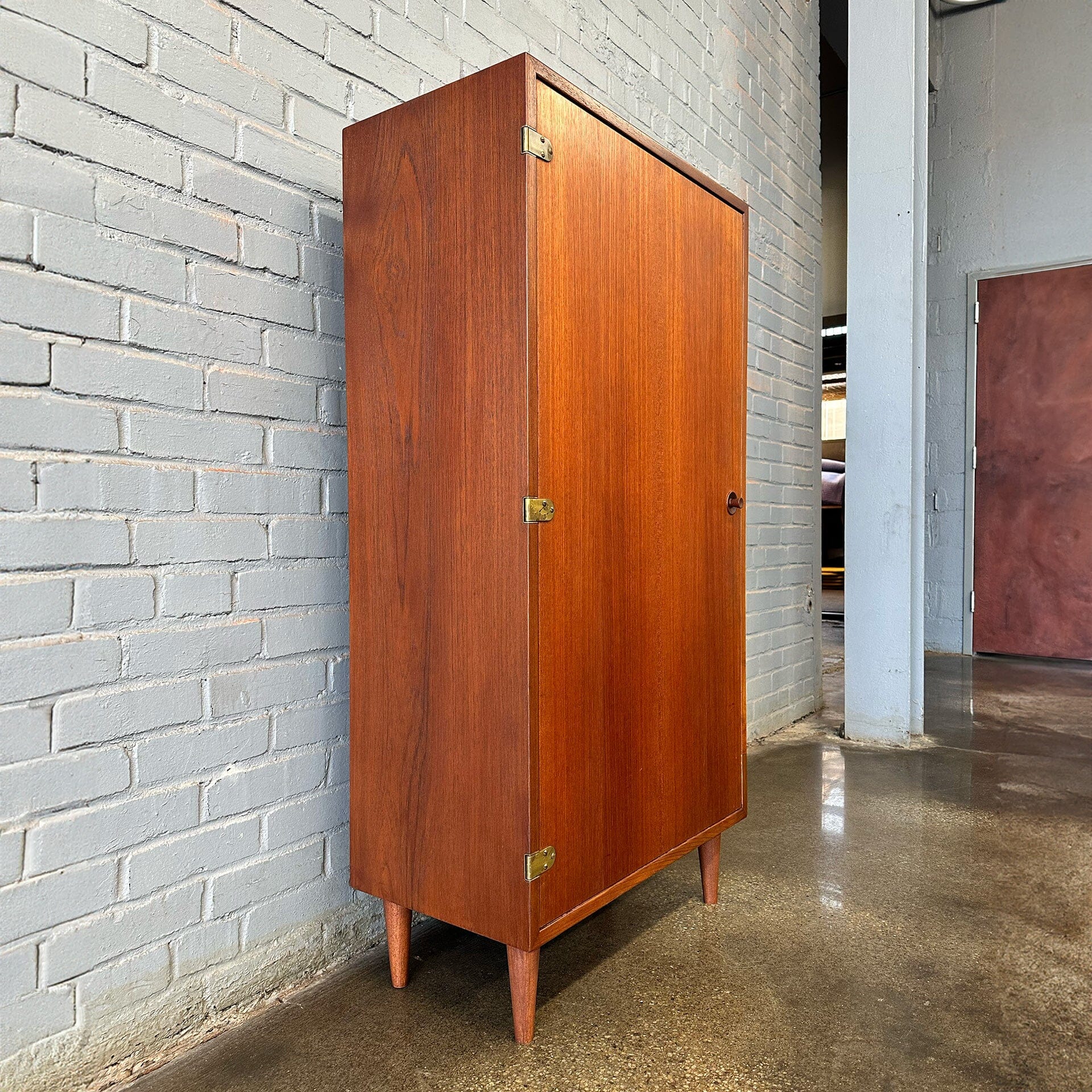 Vertical Teak Record Cabinet by Borge Mogensen Record Storage P. Lauritsen and Son 