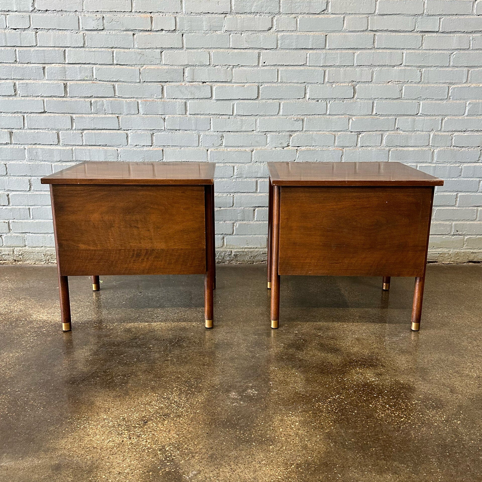 Walnut Nightstands / Side Tables by Bert England Nightstands Johnson Furniture Company 